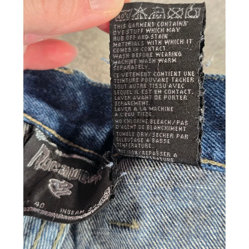 Rocawear Vintage Baggy Y2K Denim Jeans Men's Size 40x32 Logo Wide Leg Grunge